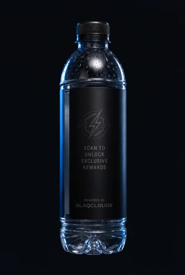 Back of the bottle before mixing: a plain black label